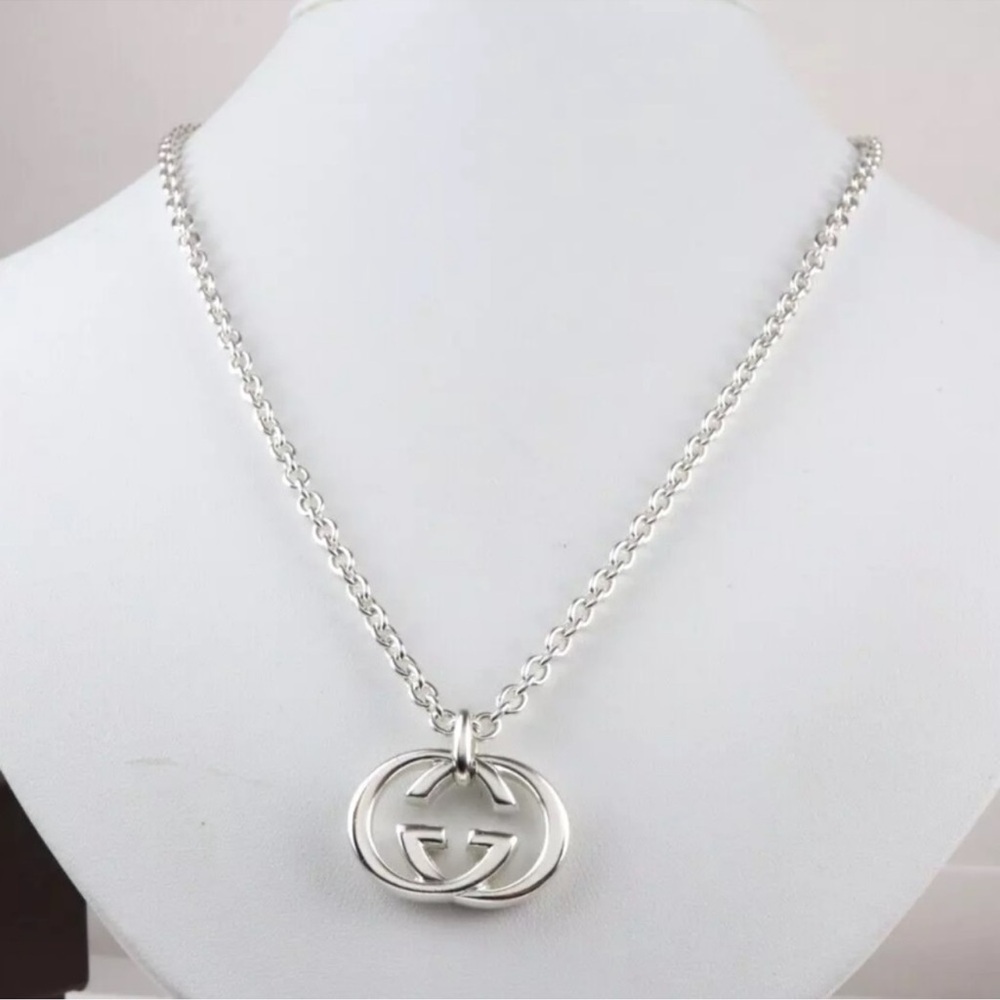 GUCCI LUXURY Statement Necklace Double G! 925 Sterling Silver